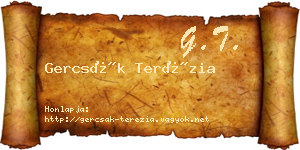 Gercsák Terézia névjegykártya